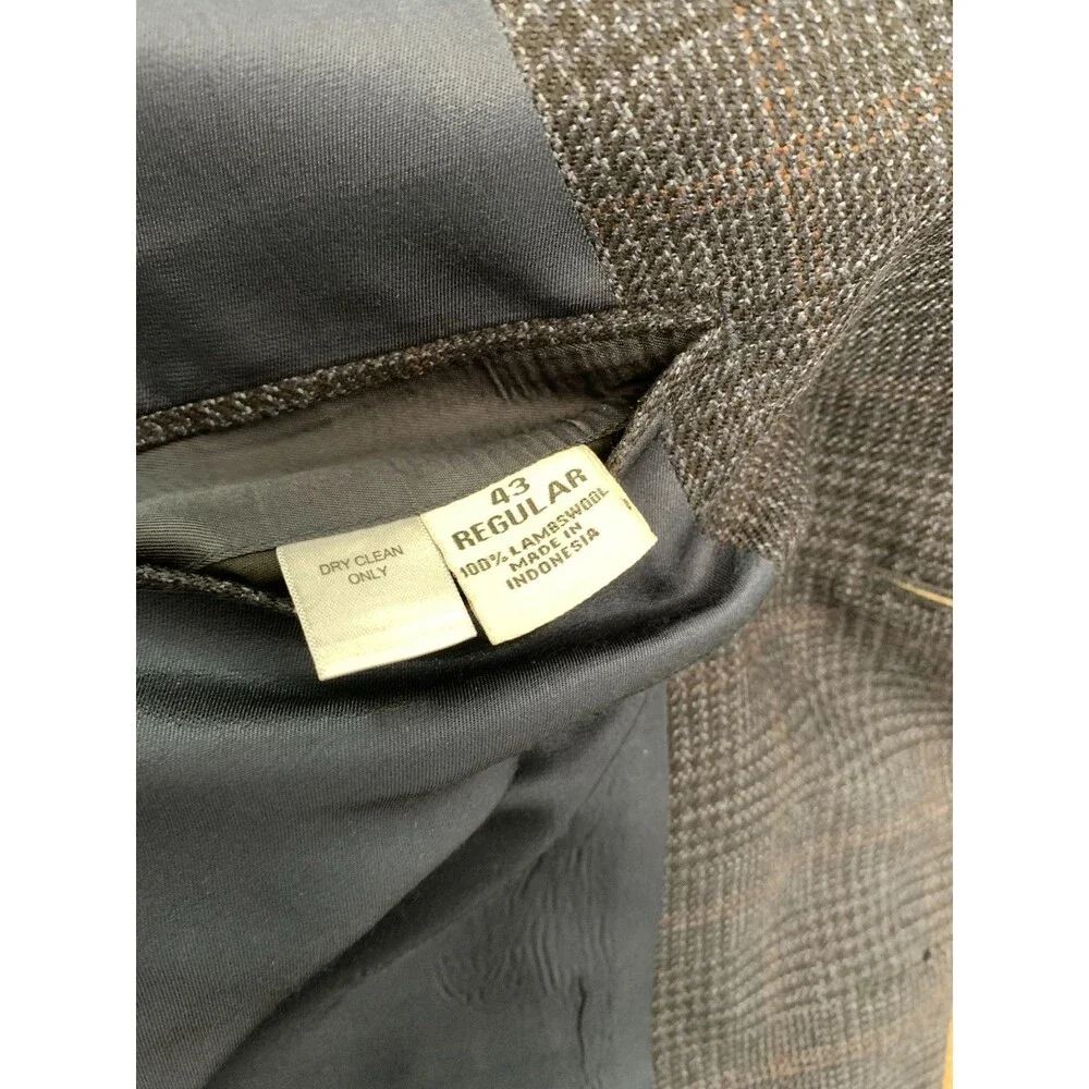 Joseph & Feiss Blazer Mens 43R Lambswool Tweed Glen Plaid Sportscoat Jacket
